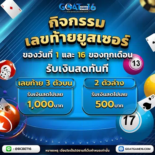 โปรโมชั่นกิจกรรม GOATGAME16